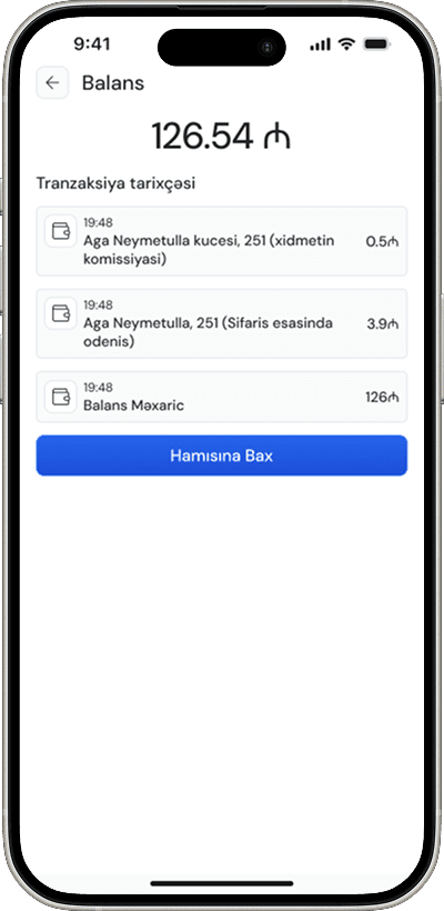 Balans və tranzaksiyalar